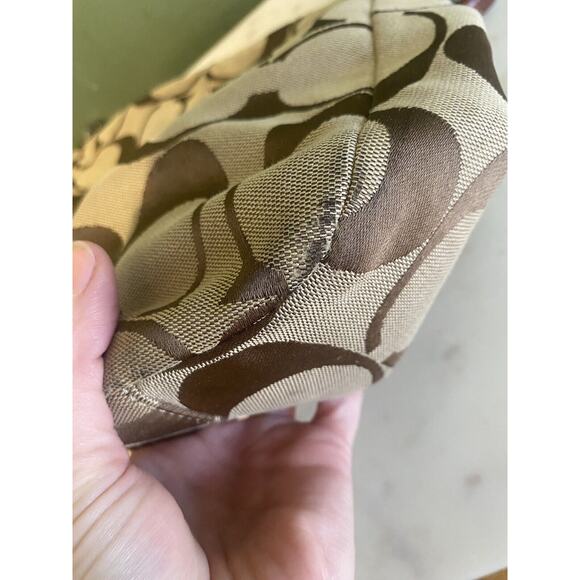 COACH Shoulder Bag Chelsea Ashlyn Hobo Logo Monogram Optic Brown Tan pocketbook - Picture 12 of 15